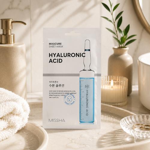 MISSHA - Mascure Hydra Solution Sheet Mask - Hydratační plátýnková maska s kyselinou hyaluronovou
