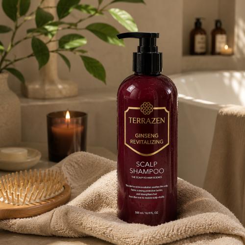 TERRAZEN - Ginseng Revitalizing Scalp Shampoo - Revitalizační šampon se ženšenem pro zdravou vlasovou pokožku - 500 ml