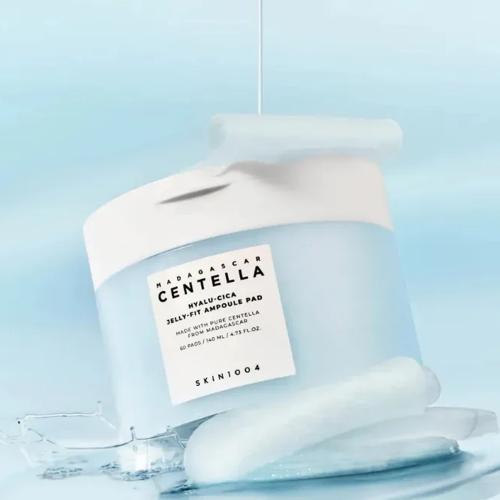 SKIN1004 - Madagascar Centella Hyalu-Cica Jelly-Fit Ampoule Pad - Hydratační pleťové tamponky pro zklidnění a glow pleť - 60 ks