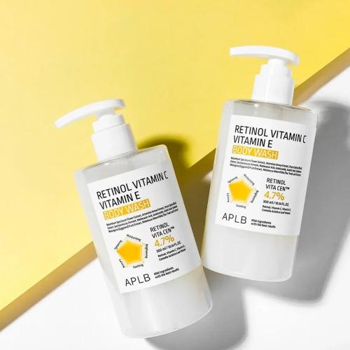 APLB - Retinol Vitamin C Vitamin E Body Wash - Rozjasňující tělový mycí gel s retinolem a vitaminy C & E - 300 ml