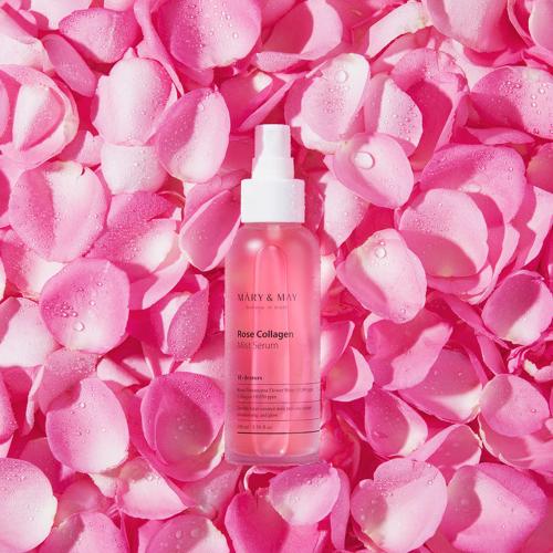 MARY&MAY - Rose Collagen Mist Serum - Hydratační pleťová mlha s růží a kolagenem - 100 ml