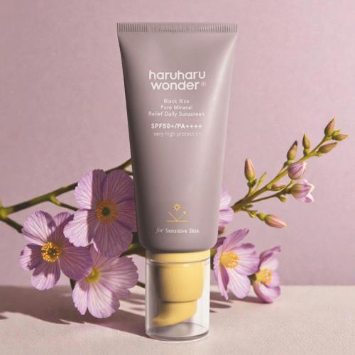 HARUHARU WONDER - Black Rice Pure Mineral Relief Daily Sunscreen SPF50+ PA++++ (Unscented) - Minerální krém s SPF - 50 ml