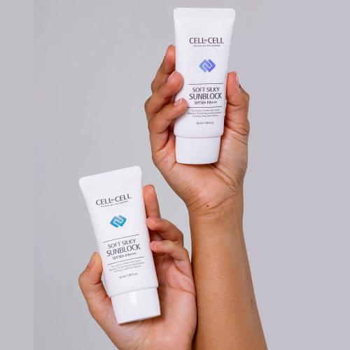 CELL BY CELL – Soft Silky Sun Block SPF50+ PA+++ – Hydratační pleťový krém s vysokou ochranou - 50 ml