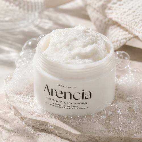 ARENCIA - Fresh Cloud Body & Scalp Scrub White Tea & Neroli - Peeling na tělo a pokožku hlavy - 260 g