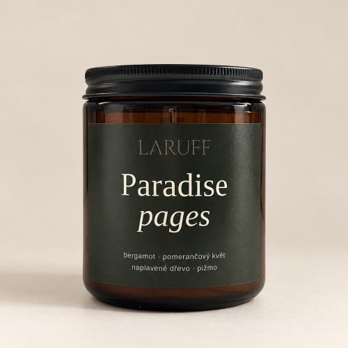 Paradise Pages - Sójová svíčka s dřevěným knotem