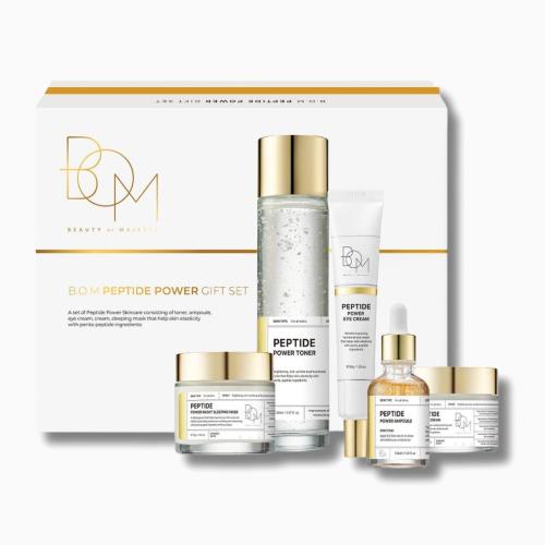 B.O.M - Peptide Power Special Set - Kompletní peptidová sada s 24K zlatem pro pevnější, hladší a hydratovanou pleť - 5 produktů