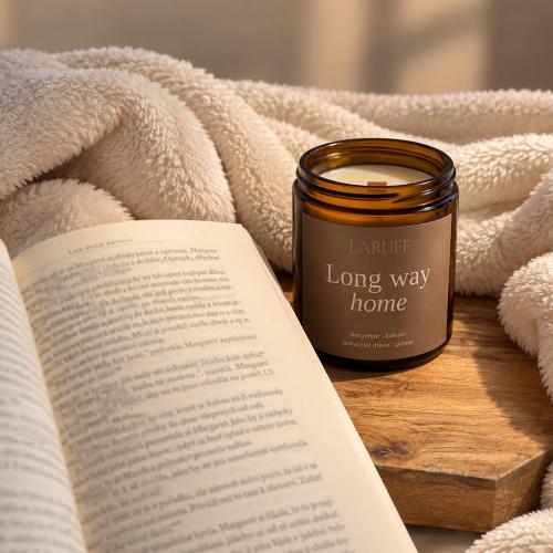 Long Way Home - Sójová svíčka s dřevěným knotem