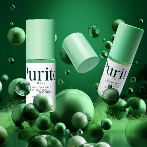 PURITO – Wonder Releaf Centella Serum Unscented – Zklidňující pleťové sérum bez parfemace - 60 ml