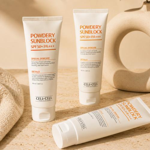 CELL BY CELL - Powdery Sunblock SPF50+ PA+++ - Minerální SPF pro matný a sametový finish - 100 ml