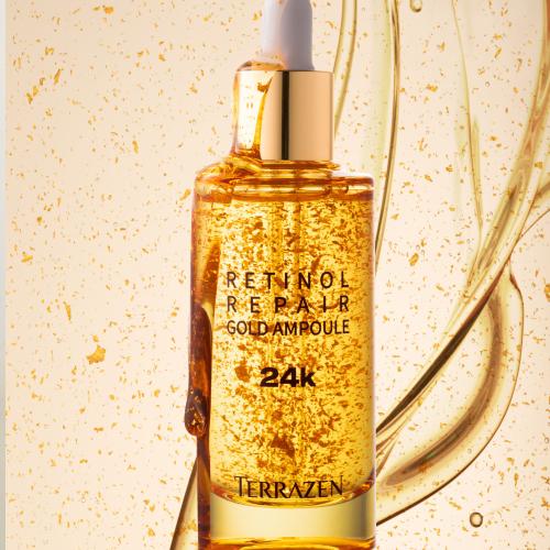 TERRAZEN – Retinol Repair Gold Ampoule – Luxusní regenerační sérum s retinolem a 24k zlatem - 50 ml