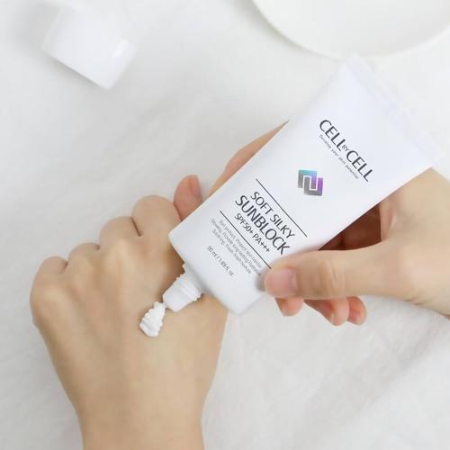 CELL BY CELL – Soft Silky Sun Block SPF50+ PA+++ – Hydratační pleťový krém s vysokou ochranou - 50 ml