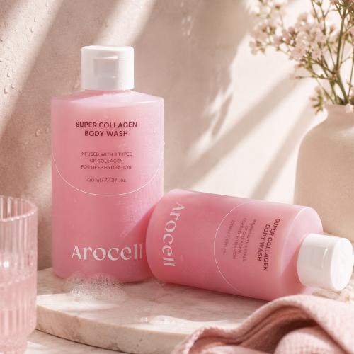 AROCELL - Super Collagen Body Wash - Sprchový gel s kolagenem pro hladší a hydratovanou pokožku - 220 ml