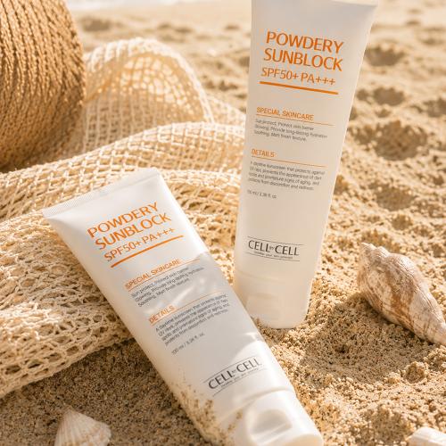 CELL BY CELL - Powdery Sunblock SPF50+ PA+++ - Minerální SPF pro matný a sametový finish - 100 ml