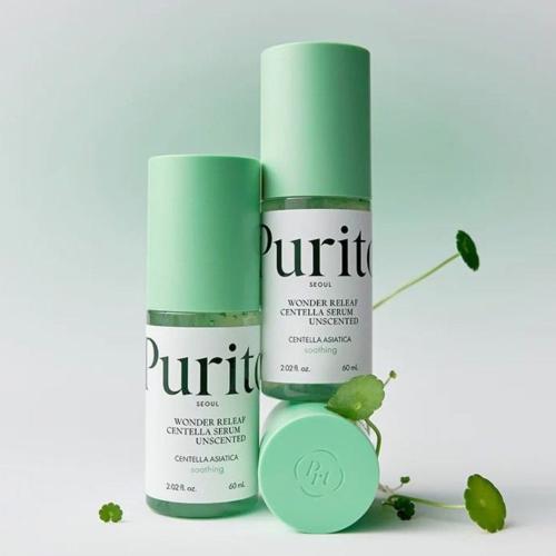 PURITO – Wonder Releaf Centella Serum Unscented – Zklidňující pleťové sérum bez parfemace - 60 ml
