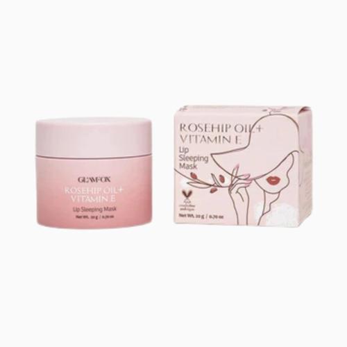 GLAMFOX - Rosehip Oil + Vitamin E Lip Sleeping Mask – Vyživující noční péče na rty - 20 g