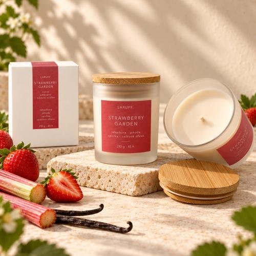 Strawberry Garden - vonná sójová svíčka - 210 g