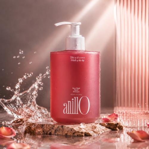 ANILLO - Rosy Night Repair Shampoo - Regenerační šampon pro suché a poškozené vlasy - 450 ml