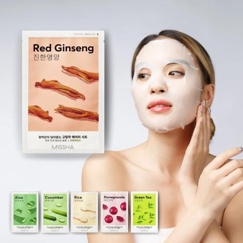 MISSHA – Airy Fit Sheet Mask (Red Ginseng) – Plátýnková maska s červeným ženšenem