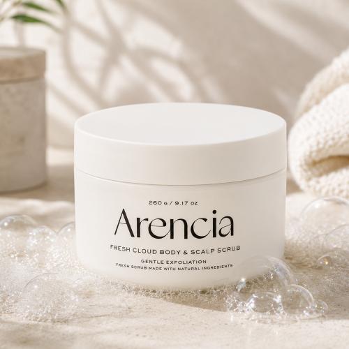 ARENCIA - Fresh Cloud Body & Scalp Scrub White Tea & Neroli - Peeling na tělo a pokožku hlavy - 260 g