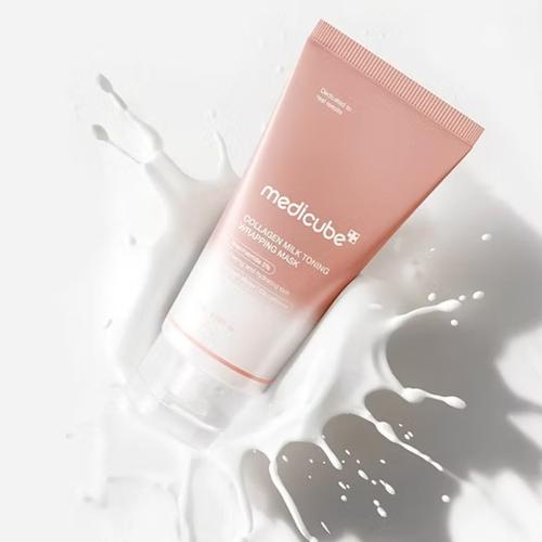MEDICUBE – Collagen Milk Toning Wrapping Mask – Slupovací rozjasňující maska s kolagenem - 75 ml