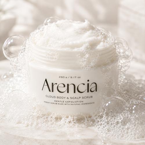 ARENCIA - Fresh Cloud Body & Scalp Scrub White Tea & Neroli - Peeling na tělo a pokožku hlavy - 260 g
