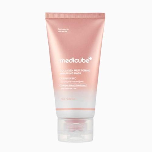 MEDICUBE – Collagen Milk Toning Wrapping Mask – Slupovací rozjasňující maska s kolagenem - 75 ml