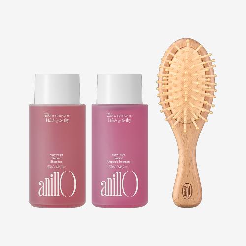 ANILLO - Rosy Night Repair Hair & Brush Set - Regenerační vlasová sada s kartáčem