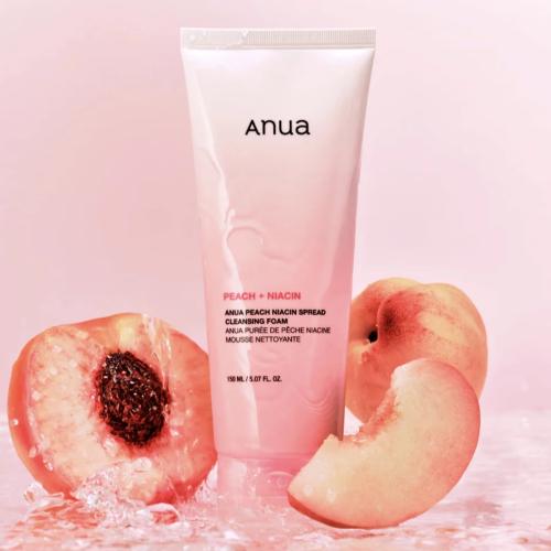 ANUA - Peach Niacin Spread Cleansing Foam - Rozjasňující čisticí pěna s broskví a niacinamidem - 150 ml