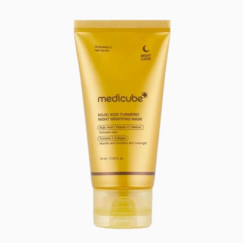 MEDICUBE - Kojic Acid Turmeric Night Wrapping Mask - Slupovací noční maska pro rozjasnění pleti
