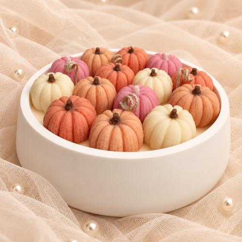 Pumpkin Blush Bowl - Velká sójová svíčka plná dýniček