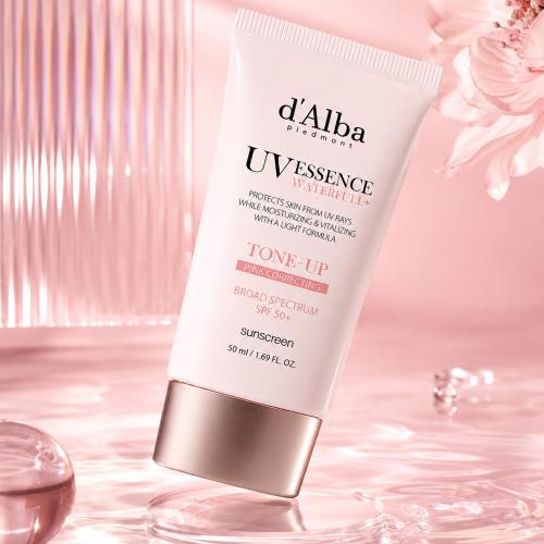 d'Alba - Waterfull Tone-Up Pink Correcting Sun Cream SPF50+ PA++++ - Rozjasňující tónovací krém s vysokou UV ochranou - 50 ml