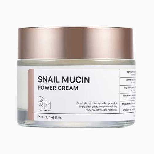 B.O.M. - Snail Mucin Power Cream - Regenerační krém se šnečím mucinem pro hydrataci a obnovu pleti - 50 ml