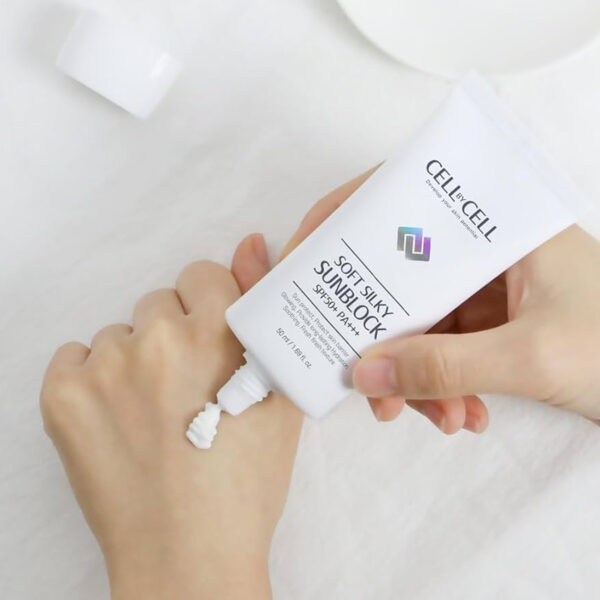 CELL BY CELL – Soft Silky Sun Block SPF50+ PA+++ – Hydratační pleťový krém s vysokou ochranou - 50 ml