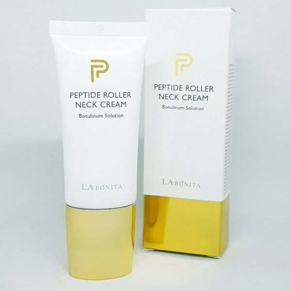LA BONITA – Peptide Roller Neck Cream – Zpevňující krém na krk s peptidy a roll-on aplikátorem - 50 ml