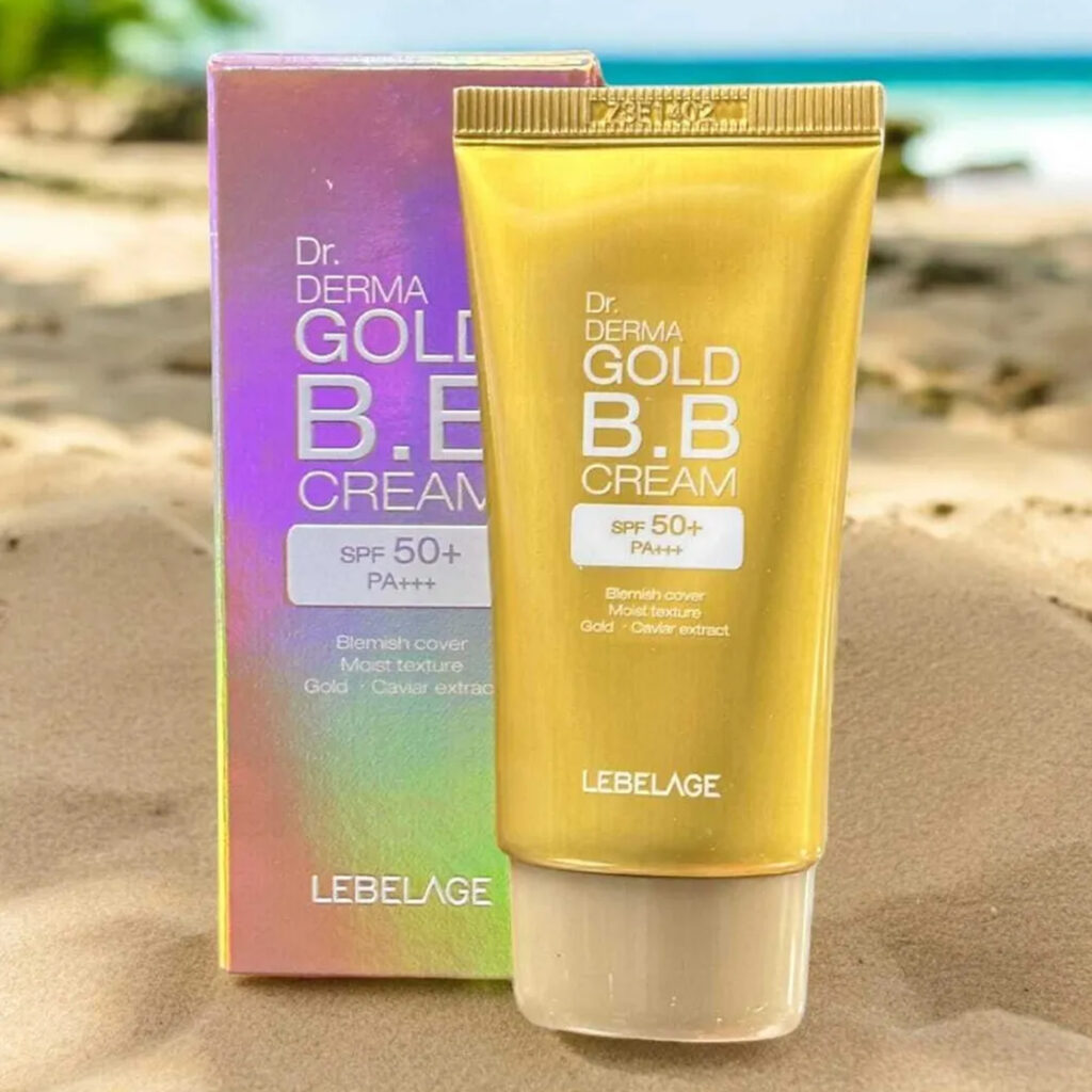 LEBELAGE – Dr. Derma Gold BB Cream SPF50+ PA+++ – BB krém s 24K zlatem a kaviárovým extraktem - 30 ml - Obrázek 3
