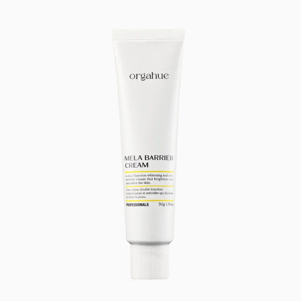 ORGAHUE – Mela Barrier Cream - Rozjasňující výživný krém proti pigmentovým skvrnám - 50 g