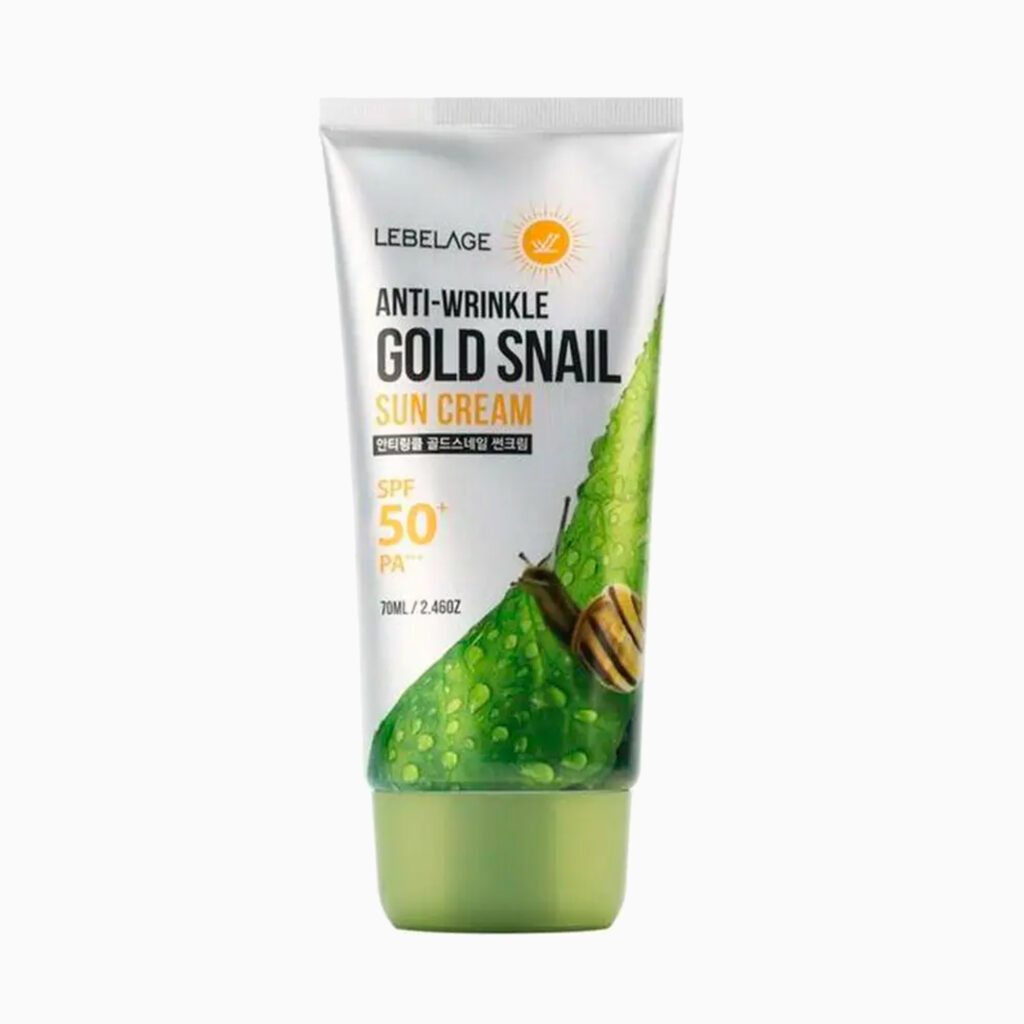 LEBELAGE – Anti Wrinkle Gold Snail Sun Cream SPF50+ PA+++ – Omlazující ochranný krém se šnečím filtrátem a zlatem - 50 ml