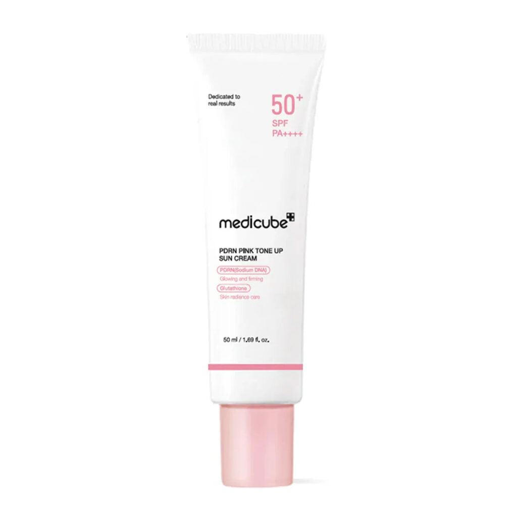 MEDICUBE – PDRN Pink Tone Up Sun Cream SPF 50+ PA++++ – Ochranný rozjasňující krém - 50 ml