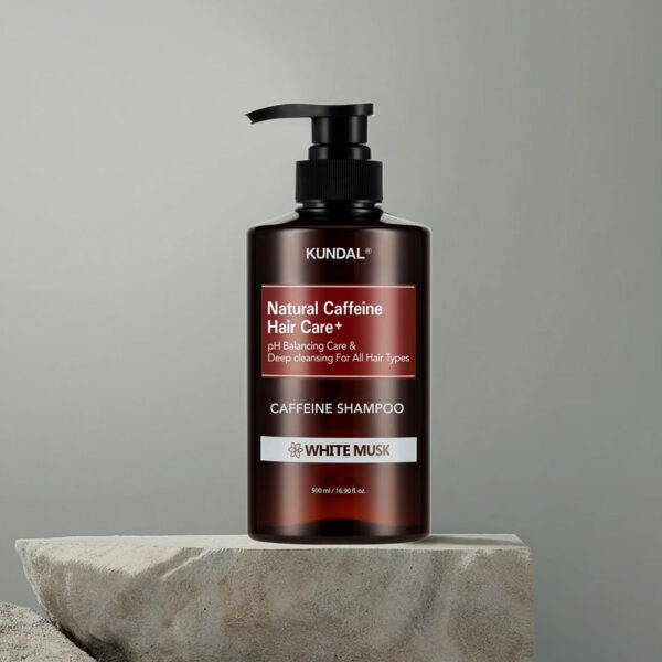 KUNDAL – Caffeine Scalp Shampoo White Musk – Osvěžující šampon pro vlasovou pokožku - 500 ml